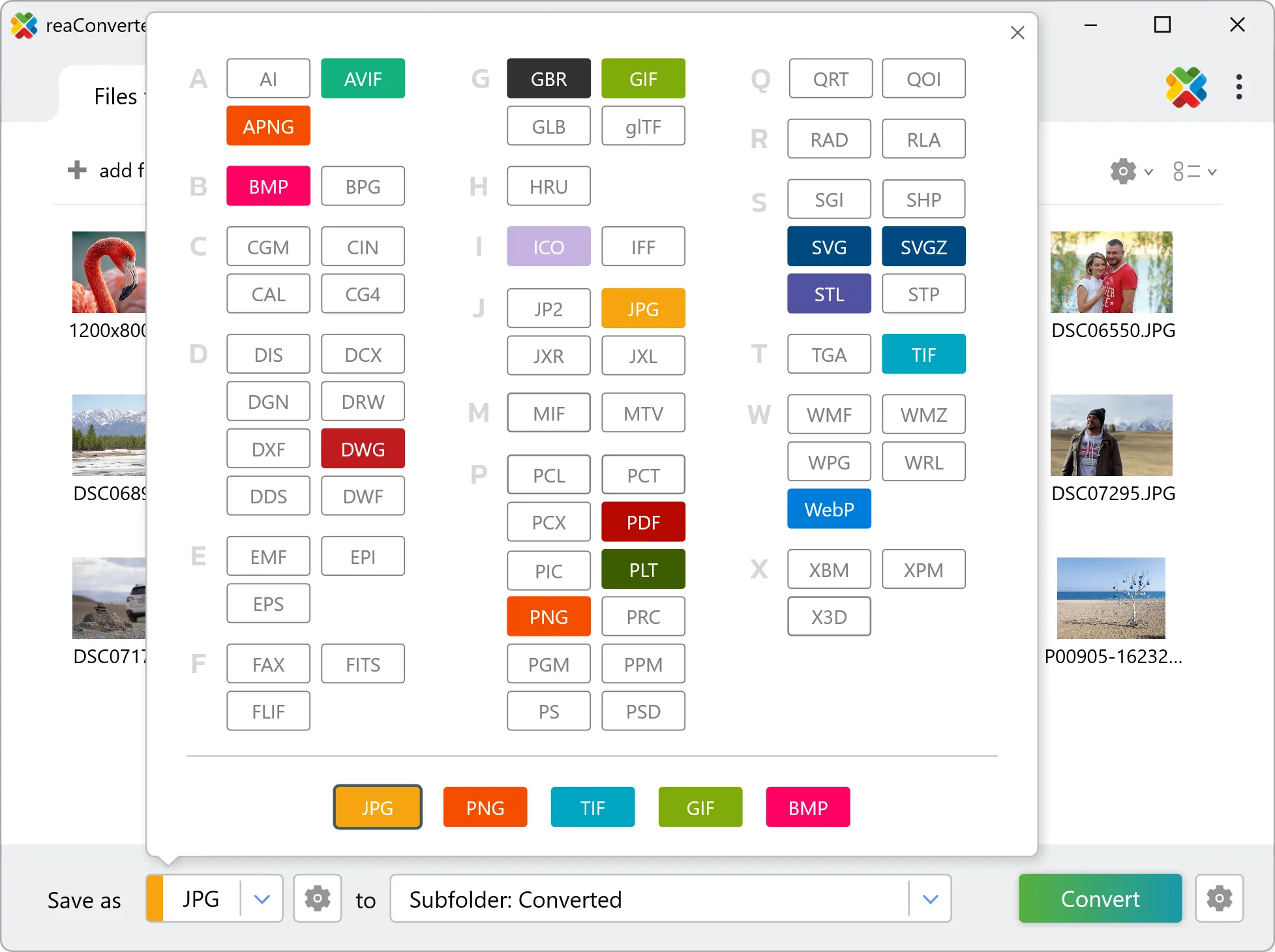 Select BPG as output format